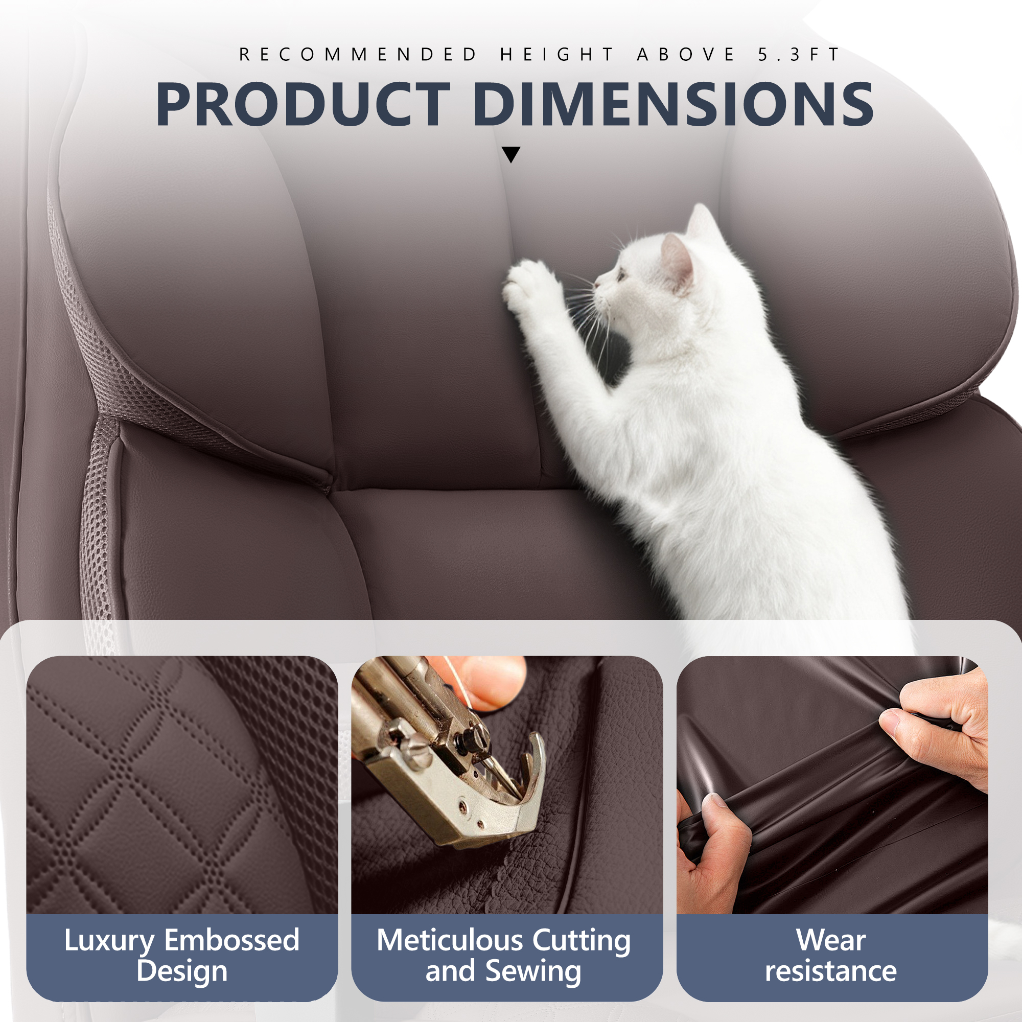 FASTES Office Chair, Big and Tall Desk Chairs 400lbs Gaming Chair with Footrest, Ergonomic Executive High-Back Reclining Computer Chairs, Swivel Rolling Wheels and Lumbar Support, Coffee