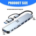 thumbnail image 3 of 8-IN-2 USB C+USB3.0 Dock 8 Port USB Splitter Extended 3xUSB2.0+1xUSB3.0+1xType C Card Reader Adapter for PC Keyboards, 3 of 9
