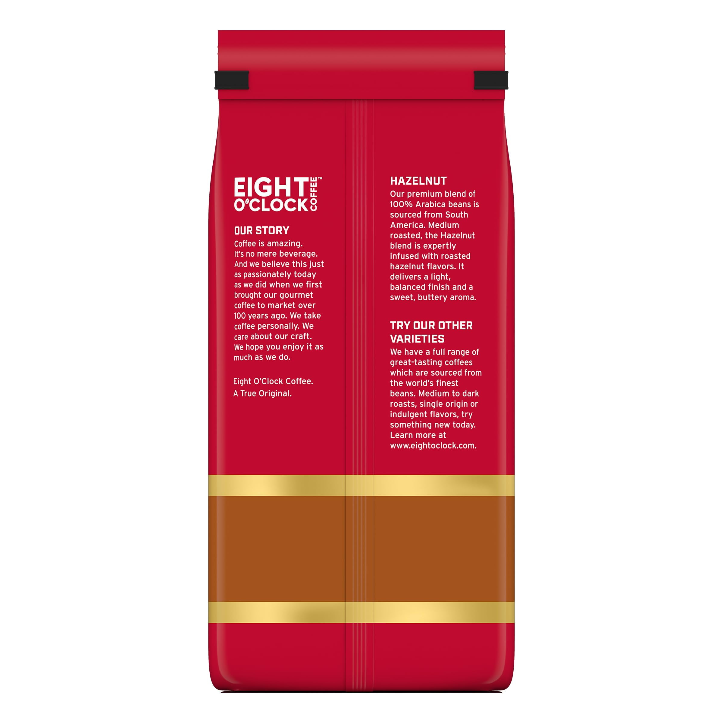 Eight O'Clock Coffee Hazelnut, 30 Ounce (Pack of 1), Medium Roast, Ground Coffee, Buttery, Smooth & Nutty, 100% Arabica
