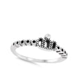 thumbnail image 4 of Oxidized Black Crown Midi Stacking Ring .925 Sterling Silver Band Jewelry Female Male Unisex Size 6, 4 of 4