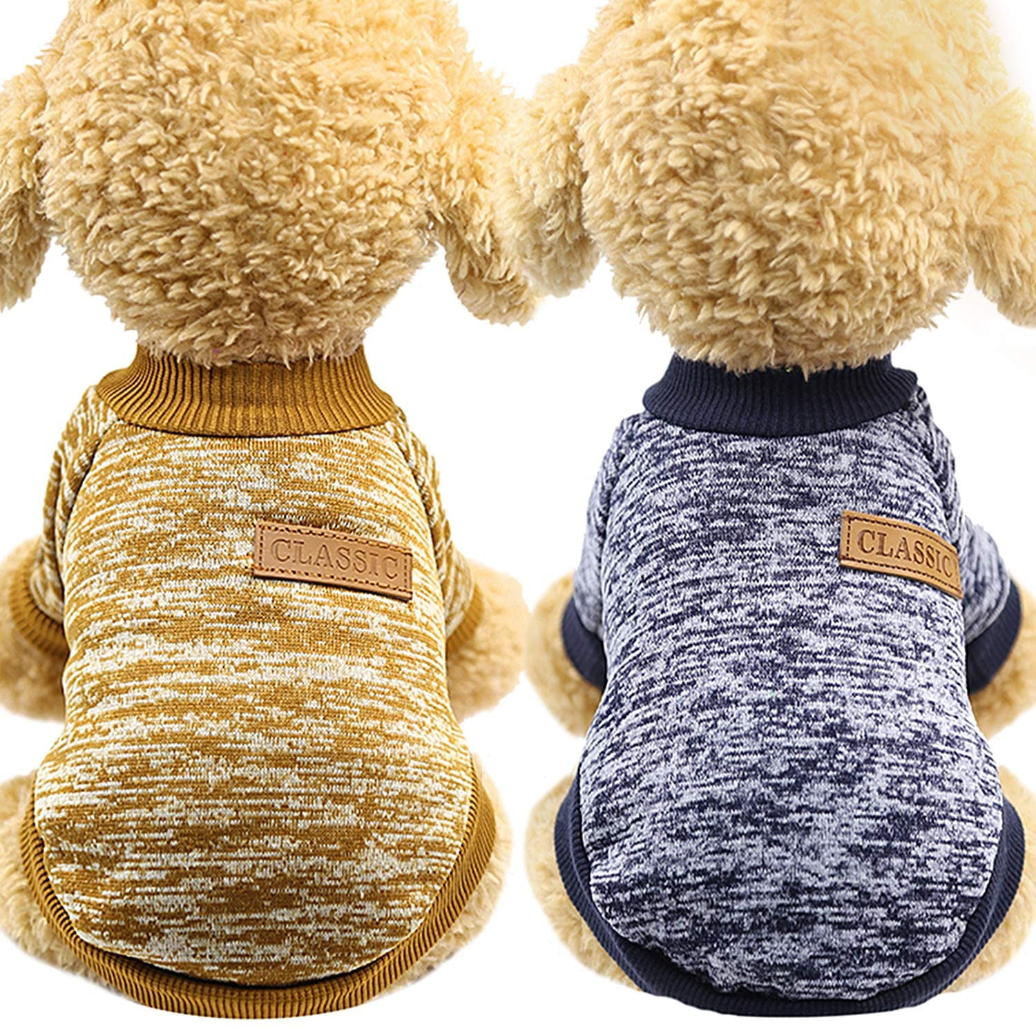 2 Pieces Pet Clothing Winter Puppy Classic Warm Coat Winter Puppy