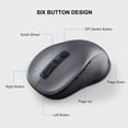 thumbnail image 3 of Wireless Mouse for Laptop, Ergonomic Silent Computer Mouse with USB & USB-C, 3 DPI 6 Buttons,Grey, 3 of 7
