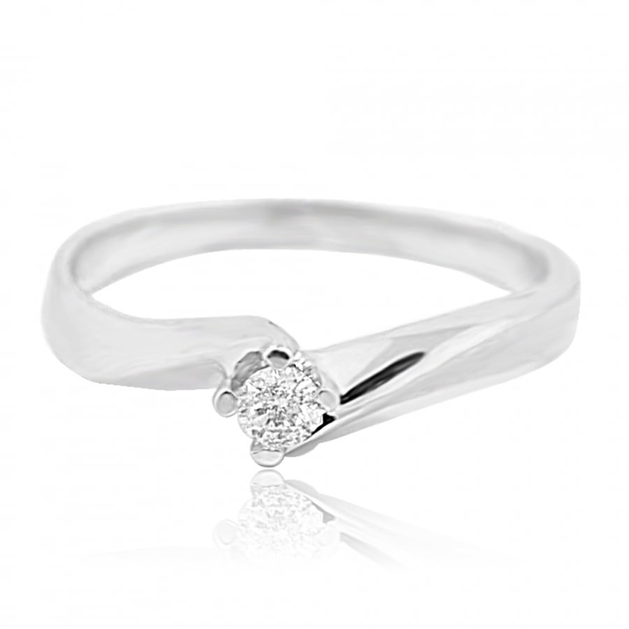 10K White Gold Promise Ring 0.08ct Diamond