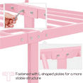 thumbnail image 6 of Renwick Juno Metal Canopy Frame Four Poster Bed with Headboard and Footboard, Twin, Pink, 6 of 9