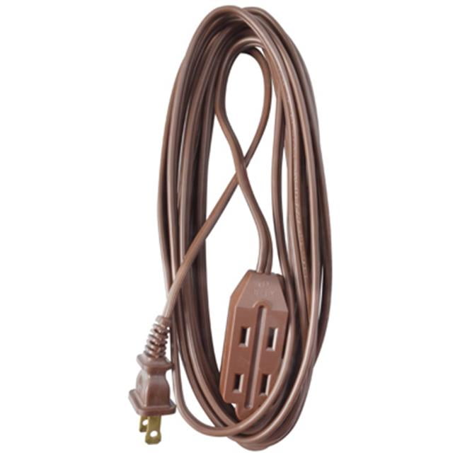2X Electric 12ft Extension Cord 3 Outlet 2 Prong Electrical AC Power Cable Brown 