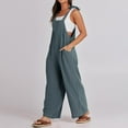 thumbnail image 4 of ZHUGeLI Fashion Women Casual Cold Shoulder Jumpsuit Solid Suspender Jumpsuits Wide Pocket Leg Pant Up to 50% off Clearance, 4 of 7