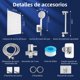 thumbnail image 3 of Regaderas para Ba&ntilde;o de Lluvia Alta Presion,10''Cabeza de Ducha de Lluvia,Brazo de Extensi&oacute;n de 11",Ducha de Mano de 3 Modes con Soporte,Manguera de 2M,Adecuado para Hogar,Ho, 3 of 7