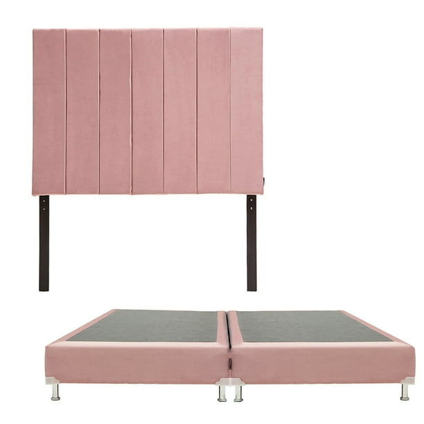 Box Base Cama King Size + Cabecera Argos Palo de Rosa