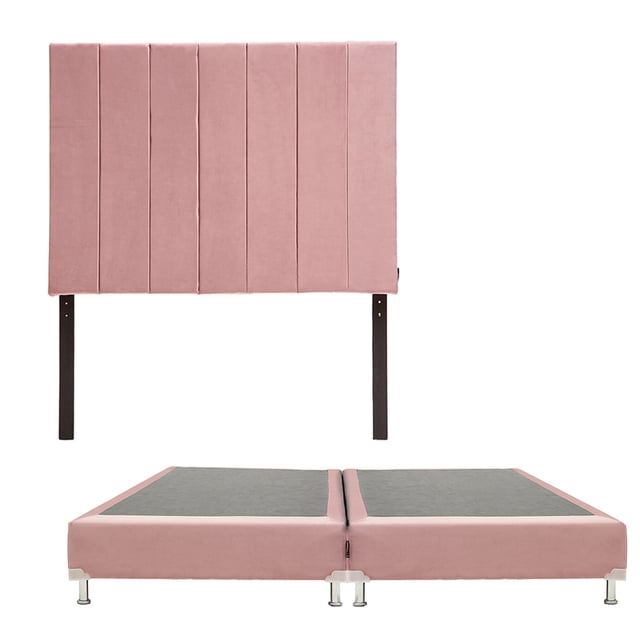 Box Base Cama King Size + Cabecera Argos Palo de Rosa Dicasa Argos Dante