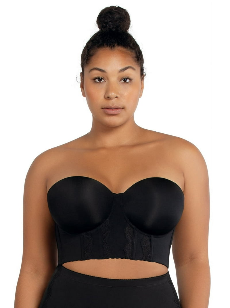 Parfait Elissa Women's Full Figure Strapless Bustier Bra – Seamless Cups, Longline, Size 40E