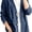 Dark Blue, variant on Womens Classic Button Front Breathable Stretch Denim Jacket Relaxed Fit Lightweight Casual Long Sleeve Cardigan Coat