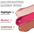 thumbnail image 2 of Tivlon Face Makeup Stick (3-Piece Set), Highlighter - Blusher - Contour, Water Resistant - Long Lasting - Non Greasy (#2#4#6), 2 of 9
