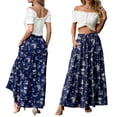 thumbnail image 4 of Falda larga Lepunuo Flowy de cintura alta con bolsillos para mujer, 4 of 6