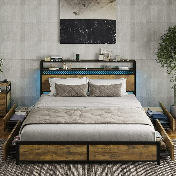 Brown Vintage Bed Frame