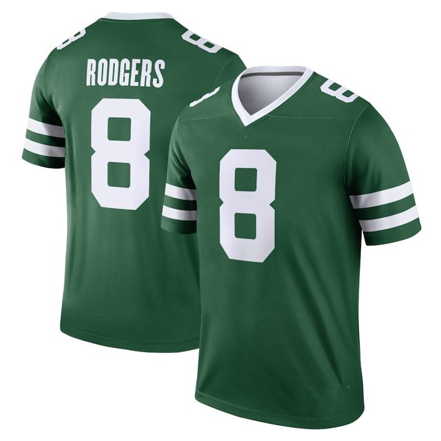 Jets Jersey Embroidered Football Uniform Jets 2# #17 Adams 8# Rodgers 20# Replica Player Name Jersey