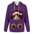 thumbnail image 4 of Craaazy Hooded Sweatshirts for Women Christmas Print Long Sleeve Tops Gifts, 4 of 5