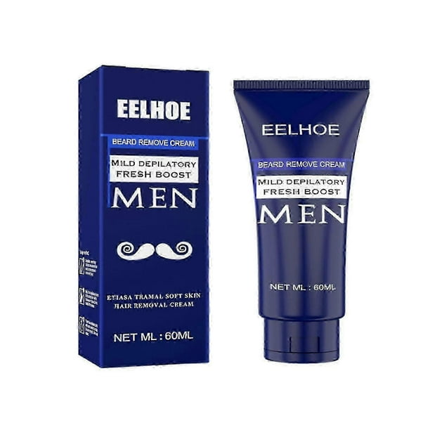 EELHOE 60ml Men's Hair Removal Cream For Unwanted Male Hair Effective & Painless Dep