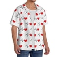 thumbnail image 2 of Fotbe Heartbeat Symbol Camisa Estampada de Manga Corta para Hombre, Casual de Verano, Estilo Playero, Sin Arrugas-4X-Large, 2 of 5