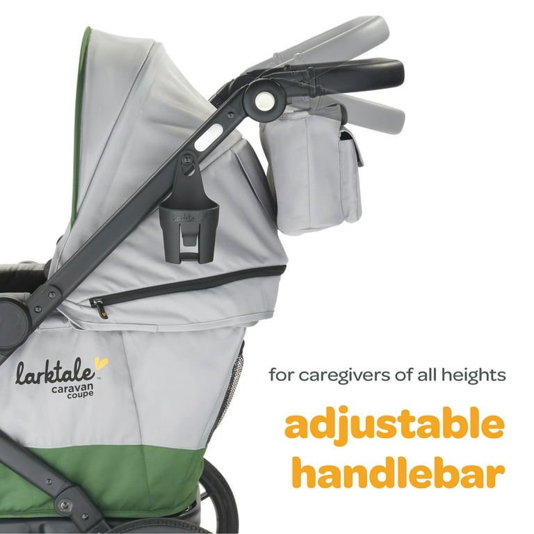 Larktale Caravan Coupe Quad Stroller Reclining 4-Seat Wagon, Gray