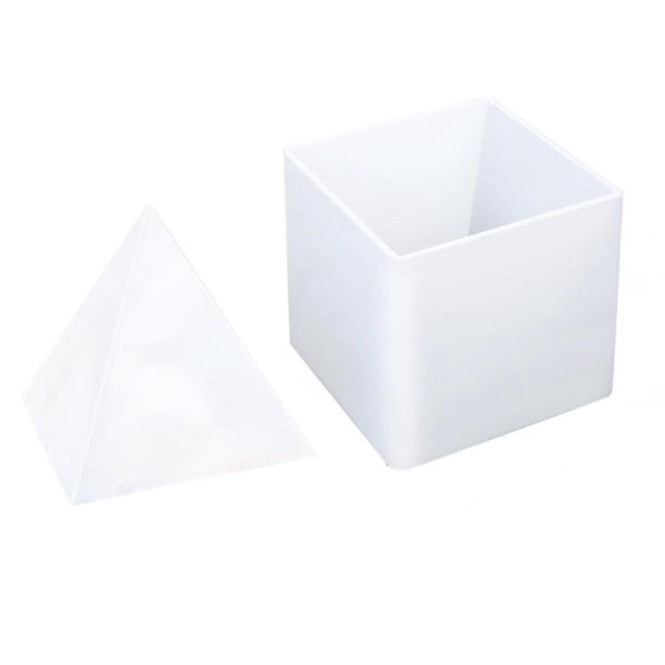Molde de silicona de pirámide grande para bricolaje, adorno de resina para hacer joyas, decoración del hogar, blanco