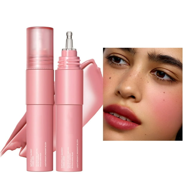 Fiudx Rubor Líquido, Color Transparente Ligero, Acabado En Polvo de Larga Duración, Crema Hidratante Incluida, Perfecto para Uso Diario, para Amantes Del Maquillaje, Tamaño de 20 Ml