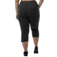 thumbnail image 5 of AGWOLF Womens Capri Leggings Summer Plus Size Capris Workout Yoga High Waisted Capri Pants Casual Pull On Capris Dressy Side Split Leggings Black 3XL, 5 of 7