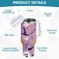 thumbnail image 2 of Yayeee 30oz Stainless Steel Tumbler with Straw and Handle Double-Wall Insulated Travel Water Bottle, Purple Cute Halloween, 2 of 8