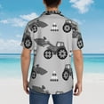 thumbnail image 4 of Disketp Hawaiian Shirts For Men,Gray Tractor Print Mens Casual Short Sleeve Button Down Shirts Beach Shirt, 4 of 7