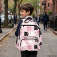 thumbnail image 6 of Chririnla Water Resistant Kids Backpack for School Travel, 600D Polyester Lightweight Book Bag, Pink Cat Paw Pattern, 6 of 10