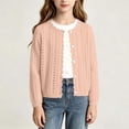 thumbnail image 5 of Iyufng Girls Eyelet Knit Cardigans Casual Long Sleeve Button Sweater, 5 of 9