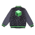 thumbnail image 2 of Minecraft Big Boys' Varsity Bomber Jacket Charcoal Gray Black, 2 of 7