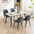 thumbnail image 5 of YOUNIKE Dining Chairs Set of 2, Faux Leather Upholstered Kitchen Chairs, Armless Side Chairs with Ergonomic Backrest, Mid Century Modern Dining Chairs,Gray Purple, 5 of 14