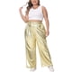 thumbnail image 2 of Pantalones jogger metálicos de talle alto y stretch para mujeres de talla grande Agnes Orinda, streetwear holográfico hip hop dorado 4X, 2 of 6