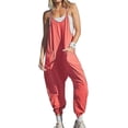 thumbnail image 1 of ORUYROP Combinaison Décontractée Sans Manches pour Femmes avec Poches, Unie, Polyester, Jambe Grand, Taille Unique, 1 of 7