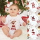 thumbnail image 1 of Body de bebé navideño personalizado con nombre personalizado, ropa para bebé, mono de fiesta para niño y niña, mono de Papá Noel con ciervo para recién nacido, 1 of 5