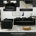 thumbnail image 2 of Wiilayok Cloud Couch Set,Velvet 3 Seater &2 Seater Sofa Set with Gold Legs,Pillows,Modern Sectional Sofa Couch for Living Room,Office Apartment,Black, 2 of 8