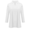 thumbnail image 3 of SNKSDGM Casual Easter Shirt Going Out Tops for Women Long Sleeve Plus Womens 3/4 Sleeve Tops V Neck Work Shirts Dressy Casual Blouses Three Quarter Length Tunic Tops Tops for Women Plus Size, 3 of 4