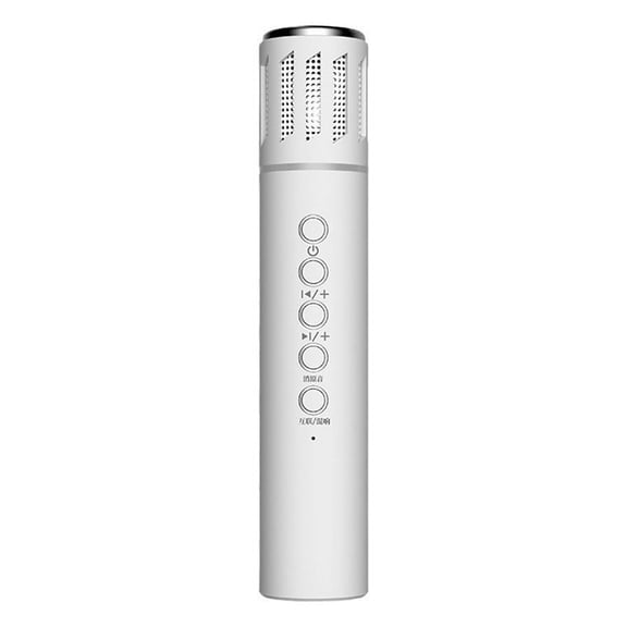 Wireless Bluetooth Portable Hand-Held Mic for Home KTV Audio Conference Noise Reduction Colorful Light New Karaoke White