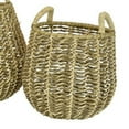 thumbnail image 3 of Benjara Set of 2 Decorative Storage Baskets, Woven Construction, 2 Handles, Brown, 3 of 5