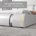 thumbnail image 4 of Sha Cerlin Full Size Platfrom Bed Frame with Iron Pieces Decor and Deluxe Upholstered Modern Adjustable Headboard, White, 4 of 6