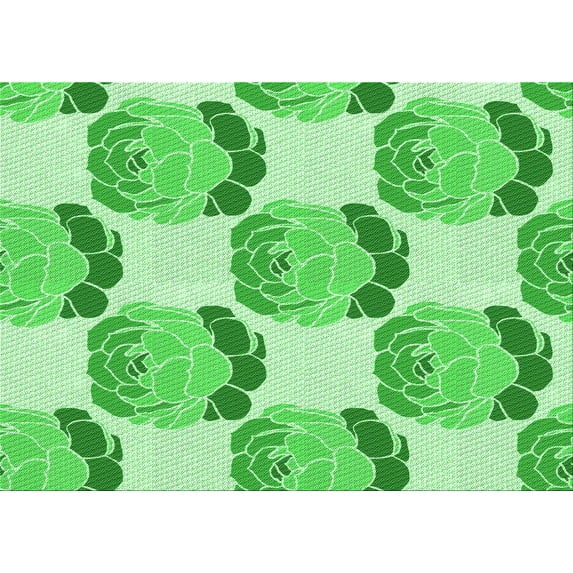 Ahgly Company Machine Washable Indoor Rectangle Transitional Jade Green Area Rugs, 5' x 7'