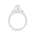 thumbnail image 2 of ANGARA South Sea Cultured Pearl Three Stone Ring with Diamonds in 14K White Gold for Women | June Birthstone, Birthday, Anniversary, Jewelry Gift for Women | Pearl Ring, 2 of 9