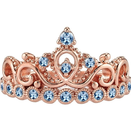 - 14K Rose Gold Blue Topaz Crown Ring (December) (7)