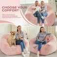 thumbnail image 3 of HOMGUAVA Giant Bean Bag Chair for Adults & Kids, Oversized Bean Bag Couch Sofa w/ Wide Armrests, Large Lazy Bean Bag Chair w/ Stuffed Memory Foam, Pink, 3 of 8