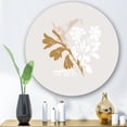 thumbnail image 1 of Designart - Design Botanique Minimaliste en Brun et Blanc - Art Mural Rond Traditionnel en Métal, 1 of 5