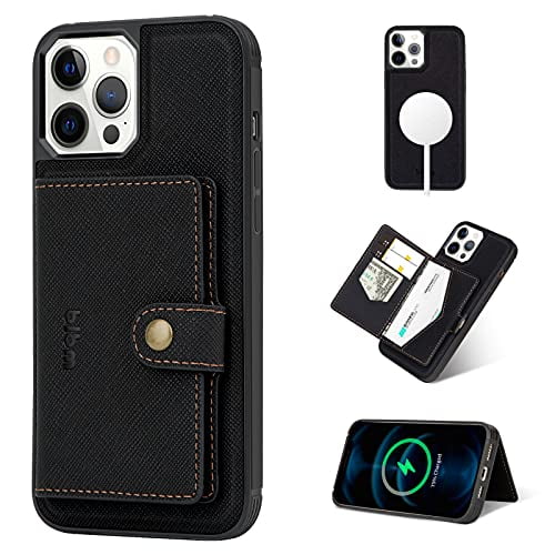 Blbm Magsafe Case Compatible With Iphone 12 Pro Max Detachable Wallet Case With Card Holder Pu Leather Magnetic Phone Case 6 7 Inch With Functional Kickstand For Men Women Wireless Charging Black Walmart Com