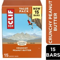 CLIF BAR Crunchy Peanut Butter Energy Bars, Plant Based Protein Bars, 15ct