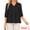 Black, variant on DARING DIVA Women's Eyelet 3/4 Sleeve V Neck Peplum Tops Casual Pleated Shirts S Black