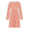 thumbnail image 5 of Hanen Women Floral Long Sleeve Crewneck Midi Dress, Loose A-Line Swing Flare Tshirt Dress with Pockets, Lightweight Casual Summer Fall Vacation Church Semi-Formal Outfit, 5 of 7