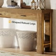 thumbnail image 5 of Finmind 63" Console Table: Farmhouse Entryway Table with 2 Drawers & Sturdy H-Shaped Legs for Hallway/Living Room/Bedroom, Rustic Brown, 5 of 8